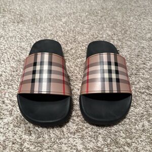 Burberry Plaid Slide Sandals